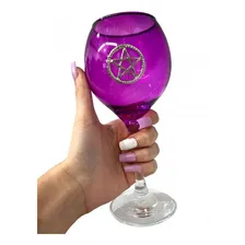 Cálice Roxo Para Altar 20 Cm Pentagrama Em Vidro 400 Foto mini 3
