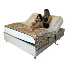 Cama Articulada Com Colchão De Massagem / Casal Padrão Cor Marrom Foto  mini 1