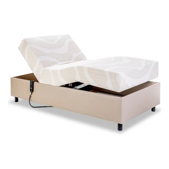 Cama Articulada Motorizada Century Bege 0,90x2,00x0,62 Cm 110V/220V Foto 1