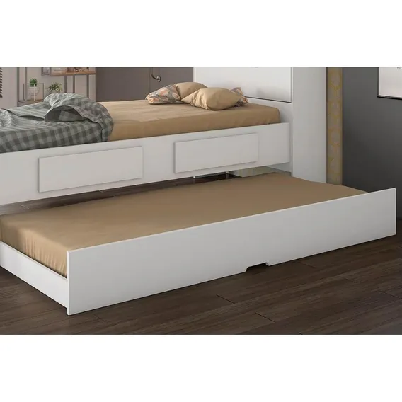 Cama Auxiliar Solteiro Premium Ii Branco - Conquista Foto 1