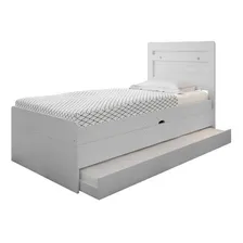 Cama Baú 0,88 Larissa Com Auxiliar Framar Em Mdf Branco Foto mini 2