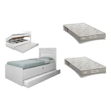 Cama Baú C/ Auxiliar + 2 Colchões De Solteiro Foto mini 1