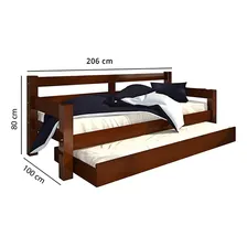Cama bicama Bem Barato Móveis Confort solteiro cor castanho fabricado em madeira de pinus maciço Foto  mini 1