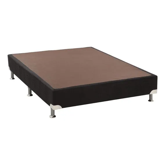 Cama Box Base Casal Americana Suede Preto (138x23)ortobom Foto 1