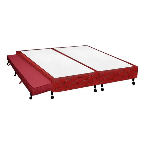 Cama Box Base C/auxiliar Queen Poli Vinho (158x27)castor Foto 1