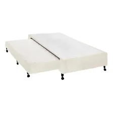 Cama Box Base C/auxiliar Solteiro Poli Bege (78x27)castor Foto mini 1