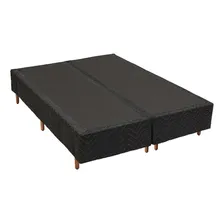 Cama Box Base Universal Queen Bordado Black (158x198x25) Foto  mini 1