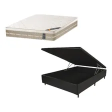 Cama Box Baú Blindada Casal + Colchão Castor Firme 138x188 Foto mini 1
