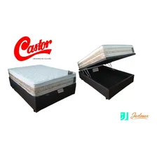 Cama Box Baú Blindada Casal + Colchão Castor Firme 138x188 Foto mini 2