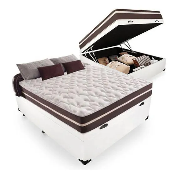 Cama Box Baú Casal + Colchão De Molas Colchões Classic Foto 1