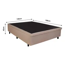 Cama Box Baú Casal Courino Bege 138x188x42 Foto mini 3