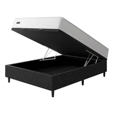 Cama Box Baú Casal Mola Ensacada Umaflex 138x188x67cm Br Pt Foto mini 3