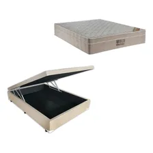 Cama Box Baú + Colchão Molas Ensacadas Ortobom Casal 138x188 Foto mini 1