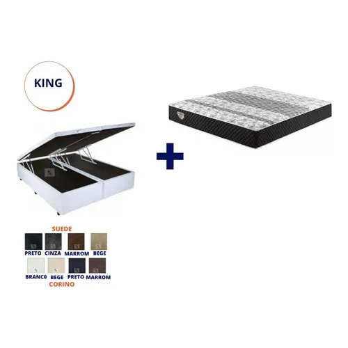 Cama Box Baú King + Colchão Molas 193x203 Foto 1