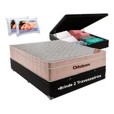 Cama Box Baú Preto E Colchão Airtech Ortobom Casal Foto  mini 1