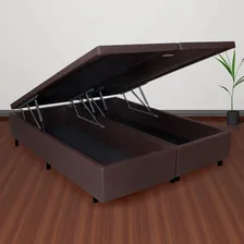 Cama Box Baú Queen Marrom 158x198 + Colchão Adapto Ecoflex Foto mini 2