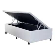 Cama Box Baú Universal Crc Courino White Solteiro 88 Foto  mini 1