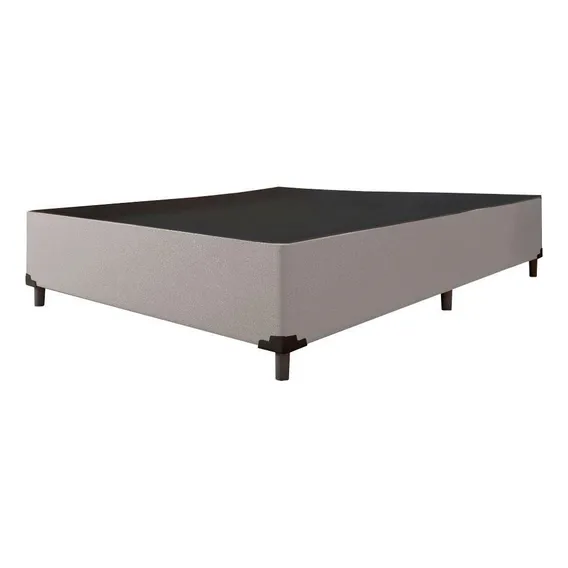Cama Box Casal 1,38m Com 38cm De Altura Suede Prince Cinza Foto 1