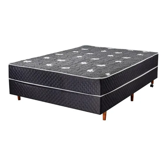 Cama Box Casal Conjugada Cristalflex 138x55x188cm Cor Preto Foto 1