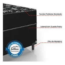 Cama Box Casal Conjugada Ortopédica D23 - Suede Preto Foto mini 3