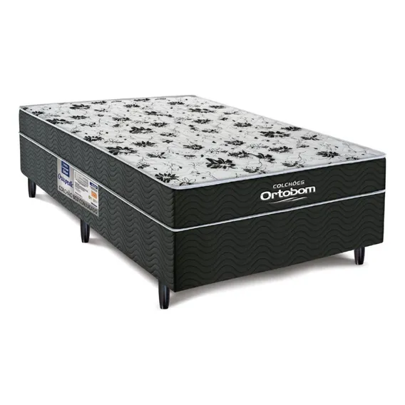 Cama Box Casal Conjugada - Union Ortopedic Espuma - Ortobom Cor Preto Foto 1