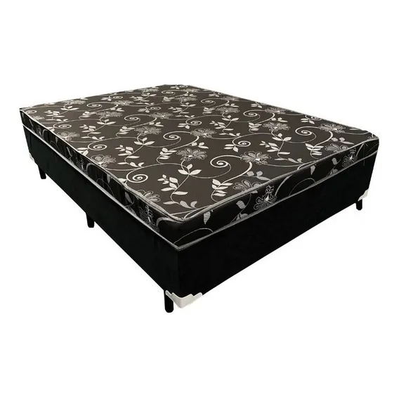 Cama Box Casal Conjugado Sleep Comfort 138x188x53 Cor Preto Foto 1