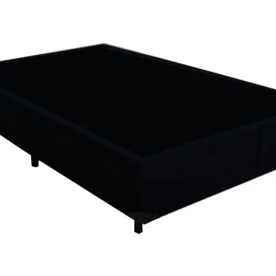 Cama Box Casal Medida Padrão Suede Preto 138 X 188 X 40 Foto 1