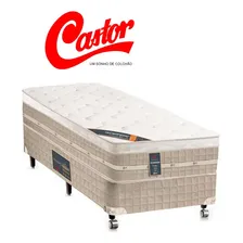 Cama Box Castor Solteiro King + Colchão Premium 96x203 Foto mini 1