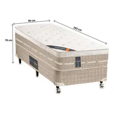 Cama Box Castor Solteiro King + Colchão Premium 96x203 Foto mini 2