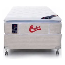 Cama Box + Colchão Castor Solteiro Slx Vitagel Pocket 88x188 Foto mini  2