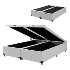 Cama Box Com Baú King 1,93m Prince Branco Foto  mini 1
