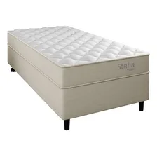 Cama Box Com Cabeceira E Colchão Solteiro Stella Bege Foto mini 1