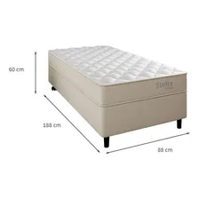 Cama Box Com Cabeceira E Colchão Solteiro Stella Bege Foto mini 3