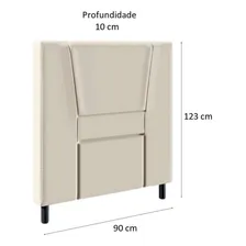 Cama Box Com Cabeceira E Colchão Solteiro Stella Bege Foto mini 4
