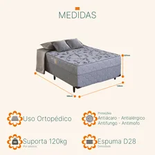 Cama Box Conjugada Casal Ortopédico 138 x 188 x 051 cm Cinza Sofá Casa Foto mini 4