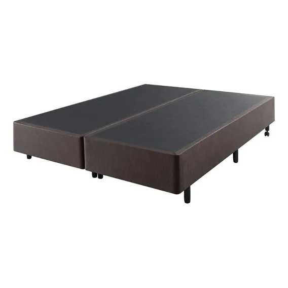 Cama Box King Size 193x203 Marrom Com Colchão Adapto Ecoflex Foto 1