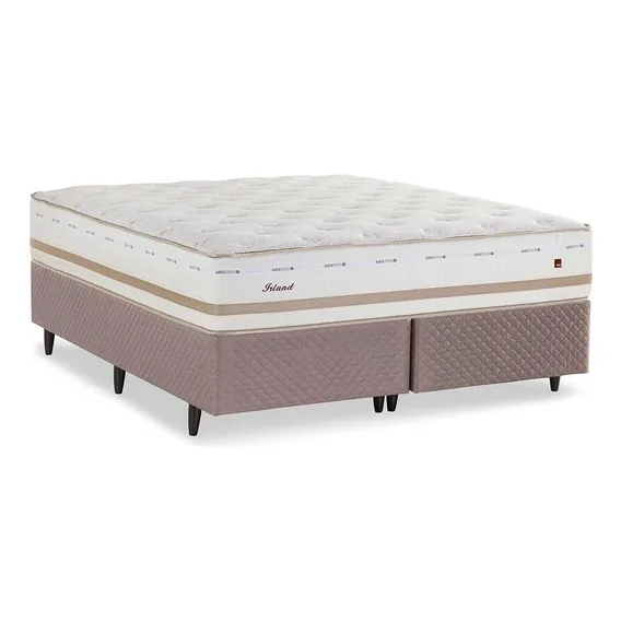 Cama Box King Size Herval Irland, Molas Maxspring,72x193x203 Cor Marrom Foto 1