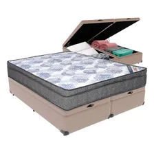 Cama Box Queen Com Baú Bege Ortobom Isosuperpocket Pillowtop Foto  mini 1