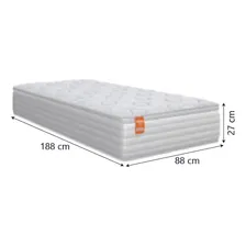 Cama box solteiro molas ensacadas Real linho branco Inducol Foto mini 4
