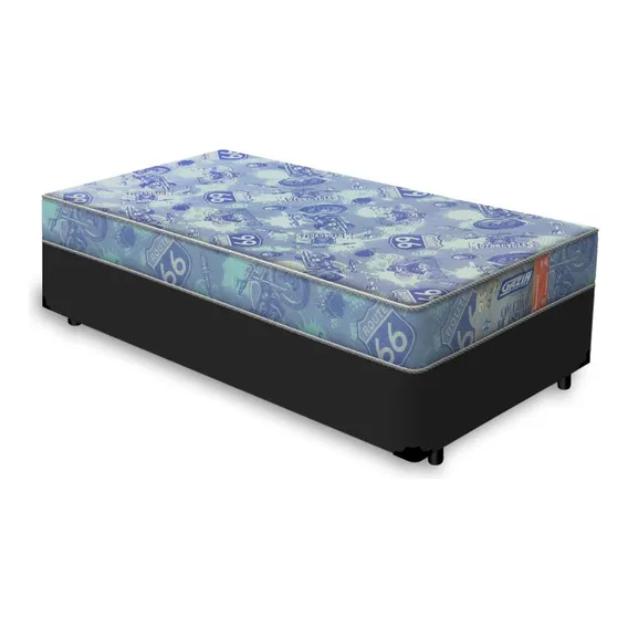 Cama Box Solteiro Preta + Colchão Espuma D20 - Gazin Supreme Foto 1