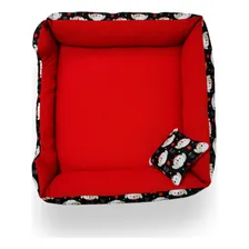 Cama Cachorro 70x70 Cama Pet Pra Cachorro Grande + Manta Cor Vermelho Foto mini  3