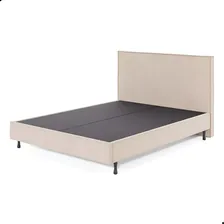 Cama cama casal Casa Nova Resistente Premium casal cor bege com um design de liso fabricado em mdf Foto mini 2