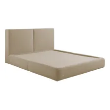 Cama cama queen size Gran Belo Cama com Cabeceira Elva queen cor creme fabricado em madeira Foto mini 2