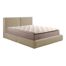 Cama cama queen size Gran Belo Cama com Cabeceira Elva queen cor creme fabricado em madeira Foto mini 3