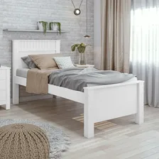 Cama cama solteiro Mega Fácil Móveis Cama solteiro solteiro cor branco fabricado em mdp Foto mini 2