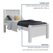 Cama cama solteiro Mega Fácil Móveis Cama solteiro solteiro cor branco fabricado em mdp Foto mini 4