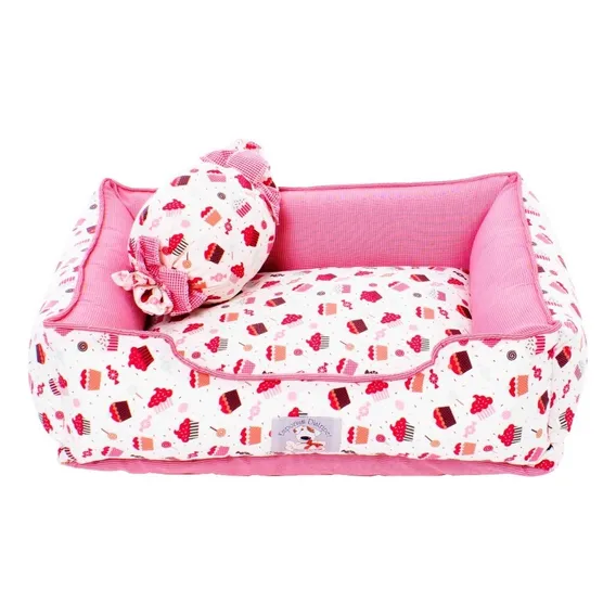 Cama Caminha Pet Cachorro Cupcake Bege G 75x63cm Foto 1