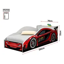 Cama Carro Infantil Com Baú E Grade De Proteção Foto mini 3