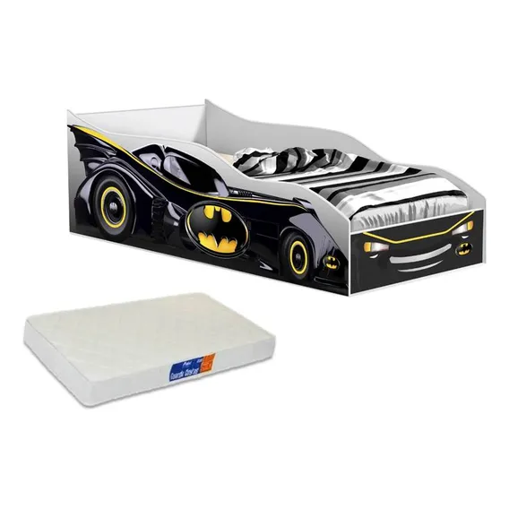 Cama Carro Juvenil Vingadores 11 Com Colchão Cor Branco Batman Foto 1