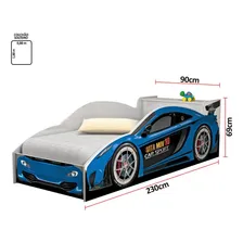 Cama Carro Solteiro Com Baú E Grade De Proteção Foto mini 3